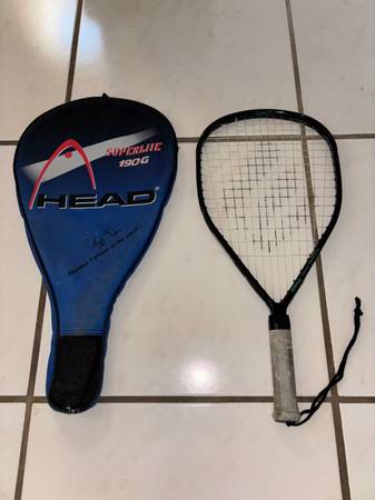 Racquetball Racket Ektelon Arc2 Tronic Graphite Black w/ Head Sleeve Excellent C 1
