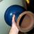 PLANT STAND Garden POT HOLDER Heavy Blue Glazed Ceramic Decoration 3 thumbnail