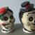 "Blue Sky" Ceramic Salt & Pepper Shakers Sugar Skull Day of the Dead 8 thumbnail