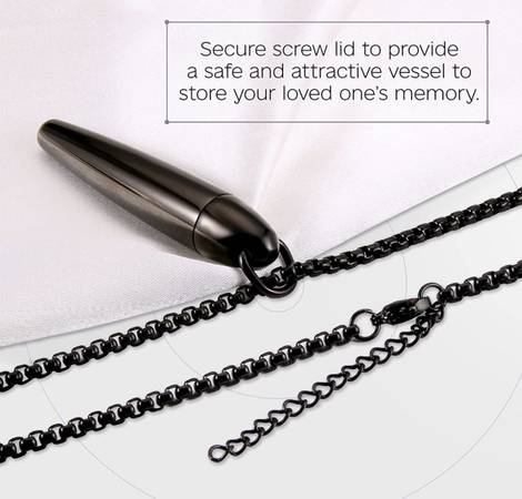 Urn Necklace for Ashes for Men and Women (Black) - $10 (louisville)63471303667075123