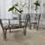 Ashley Furniture Glass, Chrome & Wood 3 Piece Coffee Table Set 16 thumbnail