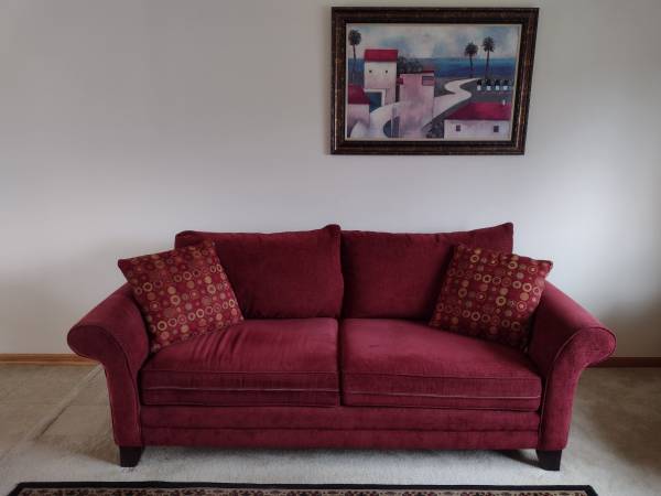 Red loveseat 1