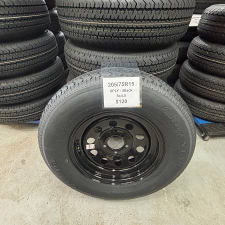 Trailer Tire 205/75R15 8 Ply Black Mod 1
