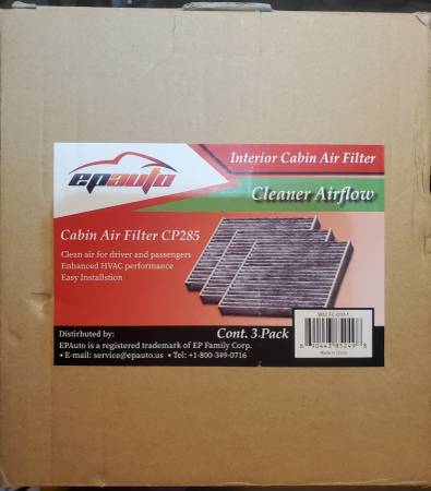 Cabin filter for 2017 Toyota rav4 (CP285) 1