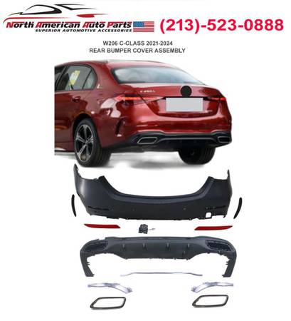 W206 C-CLASS 2021-2024 REAR BUMPER SET C200 C250 C300 C43 2022 2023 1