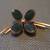 Vintage Bracelet, Earrings, & Pin Set - Gold-plated, Green Gem Stones 3 thumbnail