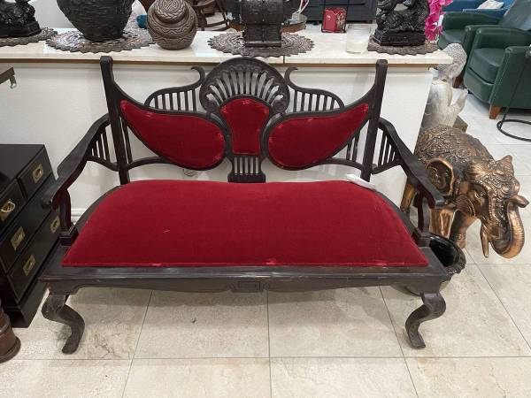 Antique Chinese Bench – Hand-Carved Canton 33" tall-1930's 1