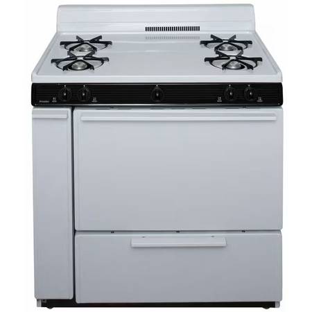 Premier 36 in. Gas Range with Open Burners - White 1