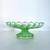 Greem Uranium Swirl Bohemian Glass Compote 5.5” Wide 12 thumbnail