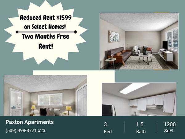 $1,650 / 3br - 1200ft2 - Recién Mejorado/Reformado - ¡Ven y disfruta del amplio espacio! Ofertas de hoy.63878912117123120