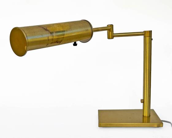 Vintage Nessen Brass Swing Arm Desk Lamp Mid Century 1