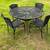 Beautiful Wrought Iron Patio Set Table And 4 Iron/faux Rattan Chairs 1 thumbnail