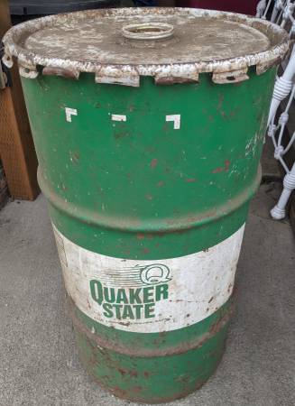 Vintage Quaker State oil drum x 2 1