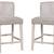 New Set 2 Wide Seat Counter Height Backed Bar Stools White Wood Stool 2 thumbnail