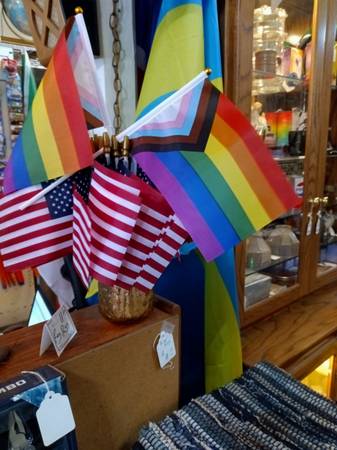 hand held mini pride flag on stick - eleven cents each 1