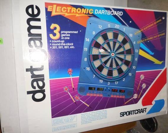 Sportcraft 18" Electronic Darts Board w/ 6 Soft-Tip Darts NEW IN BOX 1
