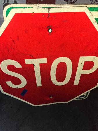 Authentic metal Traffic stop sign 1