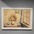 Vintage Signed Framed Oil Painting Flower Vase Near a Window 3 thumbnail