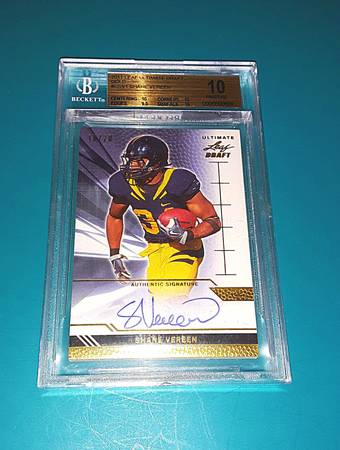 Shane Vereen Leaf Ultimate Draft Gold Auto BGS 10 1