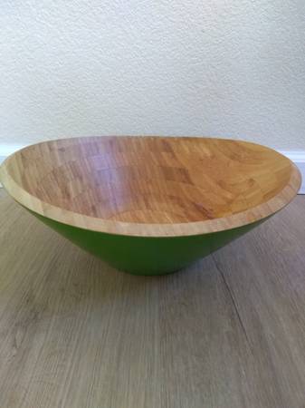 Large Handcrafted Cherry Wood Bowl 1