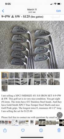 XPC3 MIDSIZE 431 S/S IRON SET 3-9+PW & SW 1