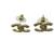 Chanel Gold-Tone Interlocking CC Stud Earrings Crystal 7 thumbnail