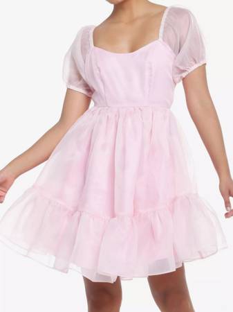 Sweet Society Pink Organza Tiered Dress 1