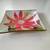 RED PASSION FLOWER BOTANICAL DECOUPAGE GLASS TRAY 4.5” 3 thumbnail
