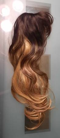 Lady wig long hair multi color 1