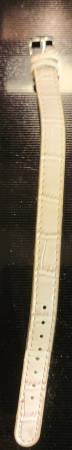 White Faux Alligator Ladies Leather Watch Band 1