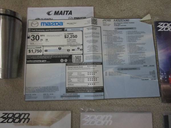 2015 Mazda6 / Mazda 6 Documentos originales de venta de automóviles, folletos y revistas - $50 (Roseville)63440099229827124