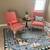 2 accent chairs with coastal  theme fabric and French provincial style 1 thumbnail
