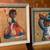 Vintage Mexican Folk art original painting on burlap 7 thumbnail