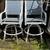 Vintage antique metal clamshell, motel hotel chairs 2 sets 10 thumbnail