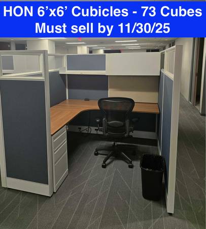 HON 6'x6' Beautiful Cubicles with Glass - MUST go by 11/30/25 1