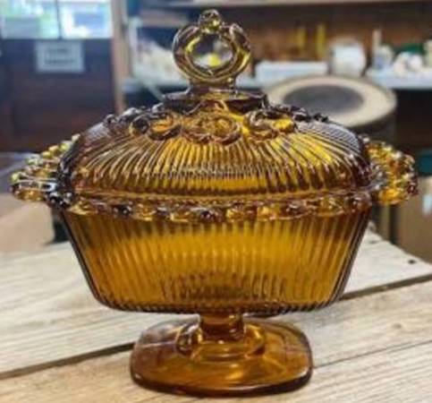 Glass Candy Dish Vintage 1950's 1