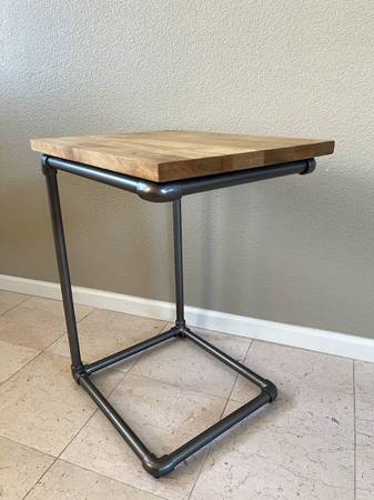 West Elm Steel Pipe Side Table  (OBO) 1