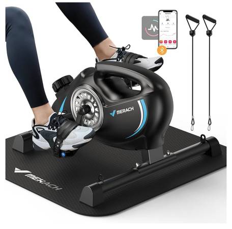 Under Desk Bike Pedal Exerciser, Quiet Magnetic Mini Exercise Bike 1