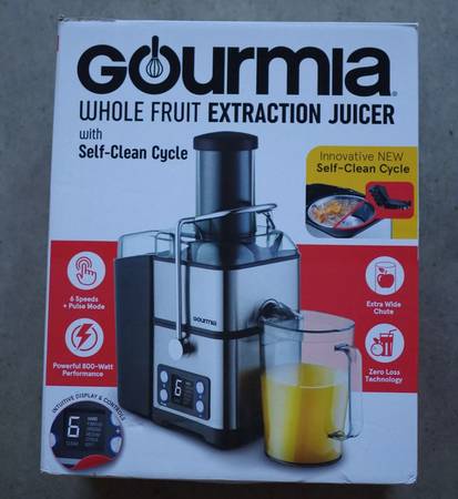 New GOURMIA Whole Fruit Extraction Juicer with Self Clean 6 Speed+Mode 1