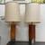 MCM Monumental Rectangular Walnut and Metal Table Lamp Set 5 thumbnail