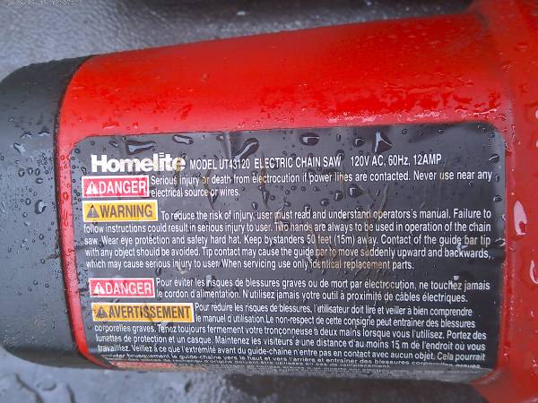 Homelite 16 in. 12 Amp Electric Corded Chainsaw - $40 (Staten Island)63471378526467124