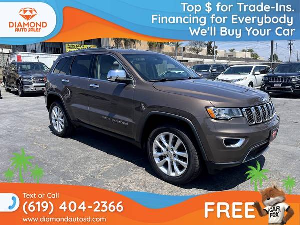 $452/mo - 2017 Jeep Grand Cherokee Limited 4x4SUV 4 x 4 SUV 4-x-4-SUV - $20,999 (Diamond Auto Sales)63476175013633123