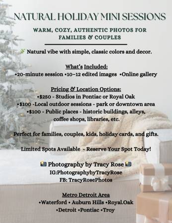 Natural Holiday Photo Sessions - Metro Detroit 1