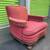 Antique vintage mahogany framed arm chair with modern slip cover 2 thumbnail