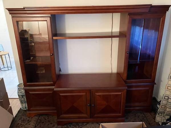 Beautiful Wooden Entertainment Center - 3 Pieces 1