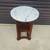 Antique Arts and Crafts Era Round Oak Side Table with Marble Top. 4 thumbnail