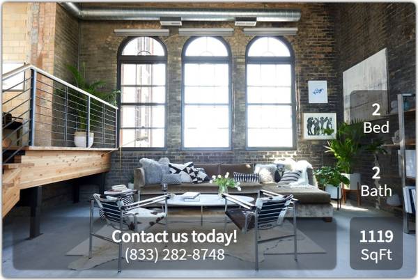 $1,719 / 2br - 1119ft2 - Experience loft living at it's finest! 1119 Sq Ft! (St. Paul)63797857505155122
