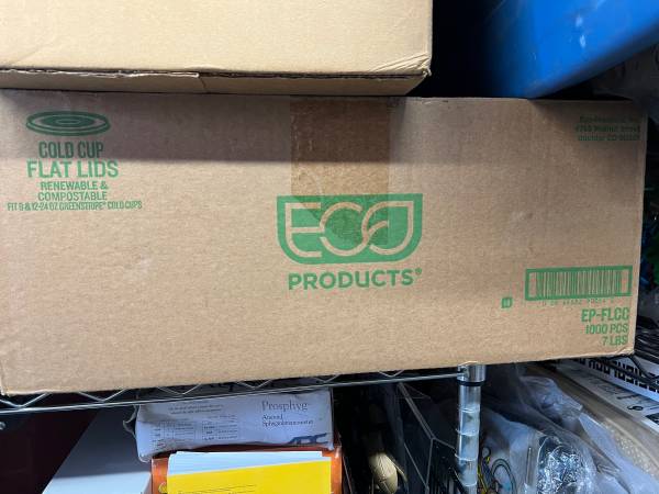 Lids 1,000 Eco-Products EPFLCC Renewable Compost Cold Cup Flat Lids 1