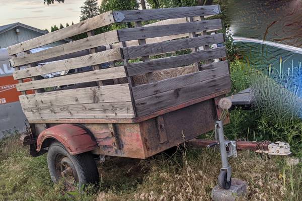 $ SLASHED - Old military type utility trailer  1946 1