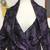 Ladies Purple & Black Paisley Taffeta Dress Blouse/Jacket/Blazer 2 thumbnail